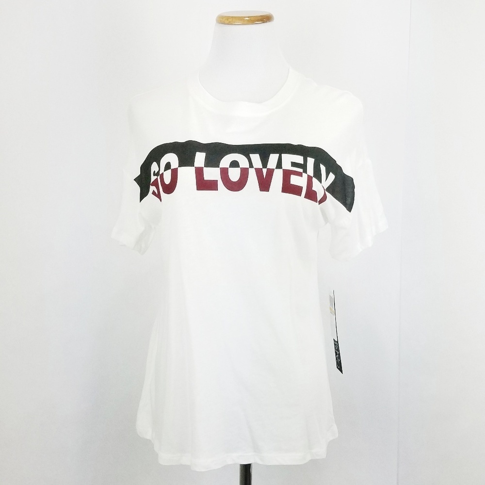 Carbon Copy White So Lovely Graphic T-Shirt Top